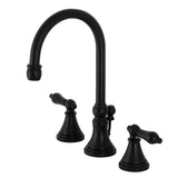 Duchess KS2985PKL Two-Handle 3-Hole Deck Mount Widespread Bathroom Faucet with Brass Pop-Up, Oil Rubbed Bronze