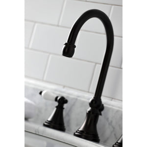 Governor KS2985PL Two-Handle 3-Hole Deck Mount Widespread Bathroom Faucet with Brass Pop-Up, Oil Rubbed Bronze