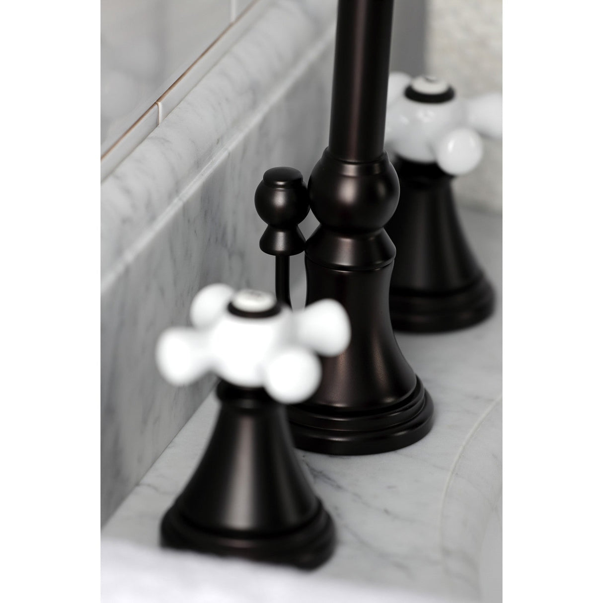 Governor KS2985PX Two-Handle 3-Hole Deck Mount Widespread Bathroom Faucet with Brass Pop-Up, Oil Rubbed Bronze