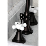 Governor KS2985PX Two-Handle 3-Hole Deck Mount Widespread Bathroom Faucet with Brass Pop-Up, Oil Rubbed Bronze