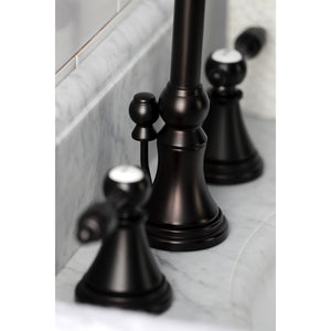 Tudor KS2985TAL Two-Handle 3-Hole Deck Mount Widespread Bathroom Faucet with Brass Pop-Up, Oil Rubbed Bronze