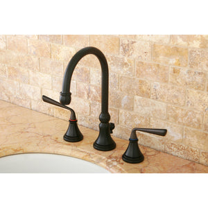 Silver Sage KS2985ZL Two-Handle 3-Hole Deck Mount Widespread Bathroom Faucet with Brass Pop-Up, Oil Rubbed Bronze