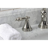 Governor KS2986AL Two-Handle 3-Hole Deck Mount Widespread Bathroom Faucet with Brass Pop-Up, Polished Nickel