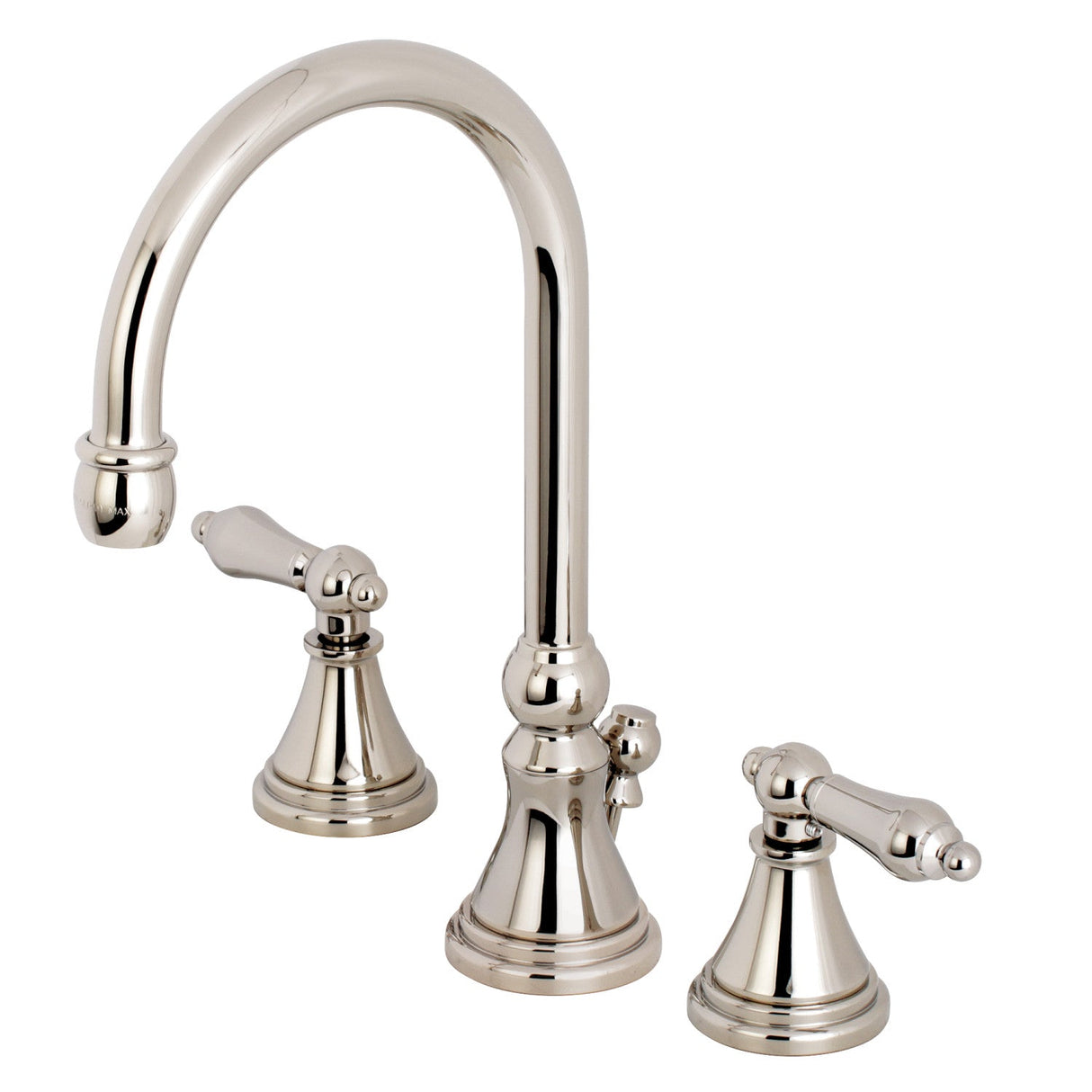 Governor KS2986AL Two-Handle 3-Hole Deck Mount Widespread Bathroom Faucet with Brass Pop-Up, Polished Nickel