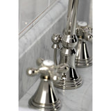 Governor KS2986AX Two-Handle 3-Hole Deck Mount Widespread Bathroom Faucet with Brass Pop-Up, Polished Nickel