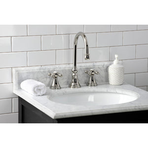 Governor KS2986AX Two-Handle 3-Hole Deck Mount Widespread Bathroom Faucet with Brass Pop-Up, Polished Nickel