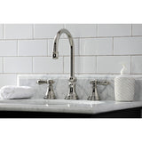 Heirloom KS2986BAL Two-Handle 3-Hole Deck Mount Widespread Bathroom Faucet with Brass Pop-Up, Polished Nickel