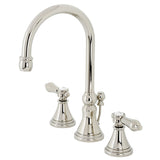 Heirloom KS2986BAL Two-Handle 3-Hole Deck Mount Widespread Bathroom Faucet with Brass Pop-Up, Polished Nickel