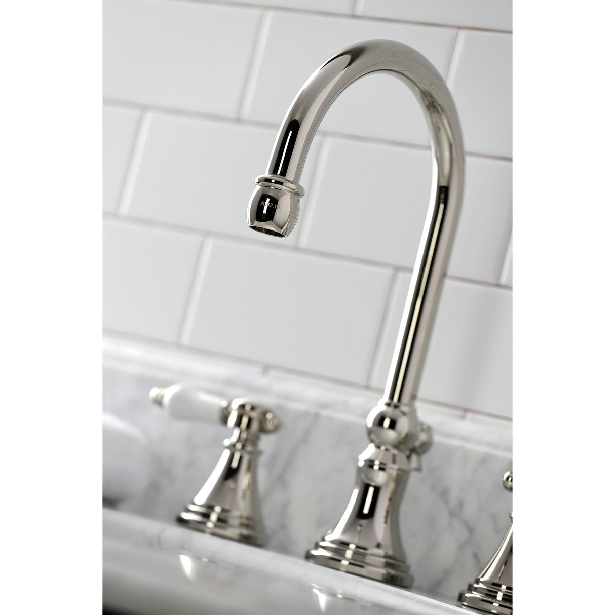 Bel-Air KS2986BPL Two-Handle 3-Hole Deck Mount Widespread Bathroom Faucet with Brass Pop-Up, Polished Nickel