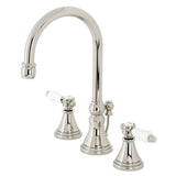 Bel-Air KS2986BPL Two-Handle 3-Hole Deck Mount Widespread Bathroom Faucet with Brass Pop-Up, Polished Nickel