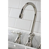 Governor KS2986PL Two-Handle 3-Hole Deck Mount Widespread Bathroom Faucet with Brass Pop-Up, Polished Nickel