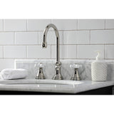 Governor KS2986PX Two-Handle 3-Hole Deck Mount Widespread Bathroom Faucet with Brass Pop-Up, Polished Nickel