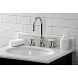 Governor KS2986PX Two-Handle 3-Hole Deck Mount Widespread Bathroom Faucet with Brass Pop-Up, Polished Nickel