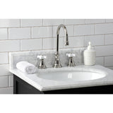 Governor KS2986PX Two-Handle 3-Hole Deck Mount Widespread Bathroom Faucet with Brass Pop-Up, Polished Nickel