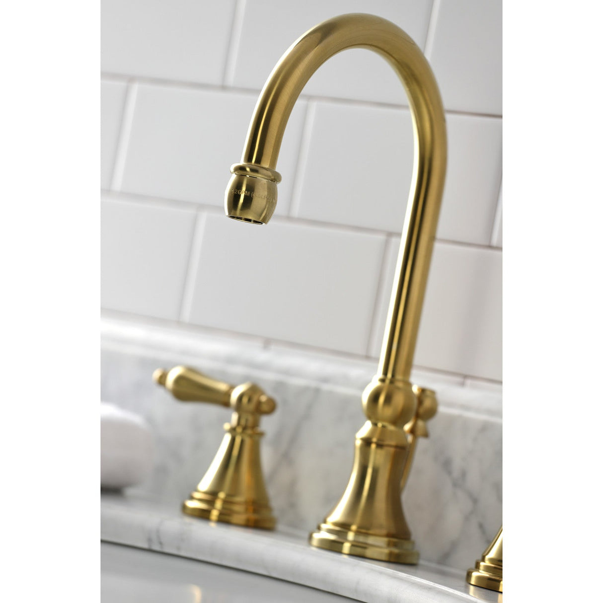 Governor KS2987AL Two-Handle 3-Hole Deck Mount Widespread Bathroom Faucet with Brass Pop-Up, Brushed Brass