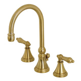 Governor KS2987AL Two-Handle 3-Hole Deck Mount Widespread Bathroom Faucet with Brass Pop-Up, Brushed Brass