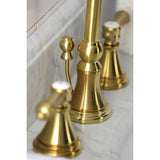 Heirloom KS2987BAL Two-Handle 3-Hole Deck Mount Widespread Bathroom Faucet with Brass Pop-Up, Brushed Brass