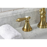 Heirloom KS2987BAL Two-Handle 3-Hole Deck Mount Widespread Bathroom Faucet with Brass Pop-Up, Brushed Brass