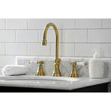 Bel-Air KS2987BPL Two-Handle 3-Hole Deck Mount Widespread Bathroom Faucet with Brass Pop-Up, Brushed Brass