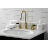 Duchess KS2987PKL Two-Handle 3-Hole Deck Mount Widespread Bathroom Faucet with Brass Pop-Up, Brushed Brass