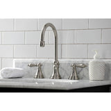 Governor KS2988AL Two-Handle 3-Hole Deck Mount Widespread Bathroom Faucet with Brass Pop-Up, Brushed Nickel