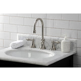Governor KS2988AL Two-Handle 3-Hole Deck Mount Widespread Bathroom Faucet with Brass Pop-Up, Brushed Nickel