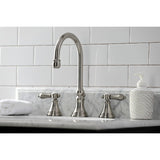 Heirloom KS2988BAL Two-Handle 3-Hole Deck Mount Widespread Bathroom Faucet with Brass Pop-Up, Brushed Nickel