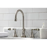 Century KS2988CFL Two-Handle 3-Hole Deck Mount Widespread Bathroom Faucet with Brass Pop-Up, Brushed Nickel