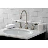 Century KS2988CFL Two-Handle 3-Hole Deck Mount Widespread Bathroom Faucet with Brass Pop-Up, Brushed Nickel