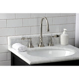 Century KS2988CFL Two-Handle 3-Hole Deck Mount Widespread Bathroom Faucet with Brass Pop-Up, Brushed Nickel
