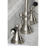 Duchess KS2988PKL Two-Handle 3-Hole Deck Mount Widespread Bathroom Faucet with Brass Pop-Up, Brushed Nickel