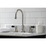 Duchess KS2988PKL Two-Handle 3-Hole Deck Mount Widespread Bathroom Faucet with Brass Pop-Up, Brushed Nickel
