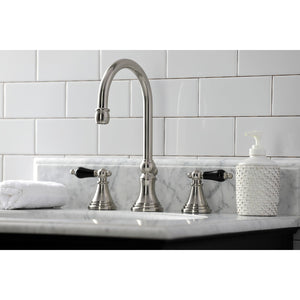 Duchess KS2988PKL Two-Handle 3-Hole Deck Mount Widespread Bathroom Faucet with Brass Pop-Up, Brushed Nickel