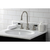 Duchess KS2988PKL Two-Handle 3-Hole Deck Mount Widespread Bathroom Faucet with Brass Pop-Up, Brushed Nickel
