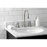 Governor KS2988PL Two-Handle 3-Hole Deck Mount Widespread Bathroom Faucet with Brass Pop-Up, Brushed Nickel