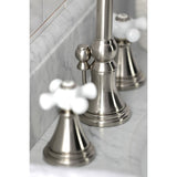 Governor KS2988PX Two-Handle 3-Hole Deck Mount Widespread Bathroom Faucet with Brass Pop-Up, Brushed Nickel