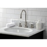 Governor KS2988PX Two-Handle 3-Hole Deck Mount Widespread Bathroom Faucet with Brass Pop-Up, Brushed Nickel