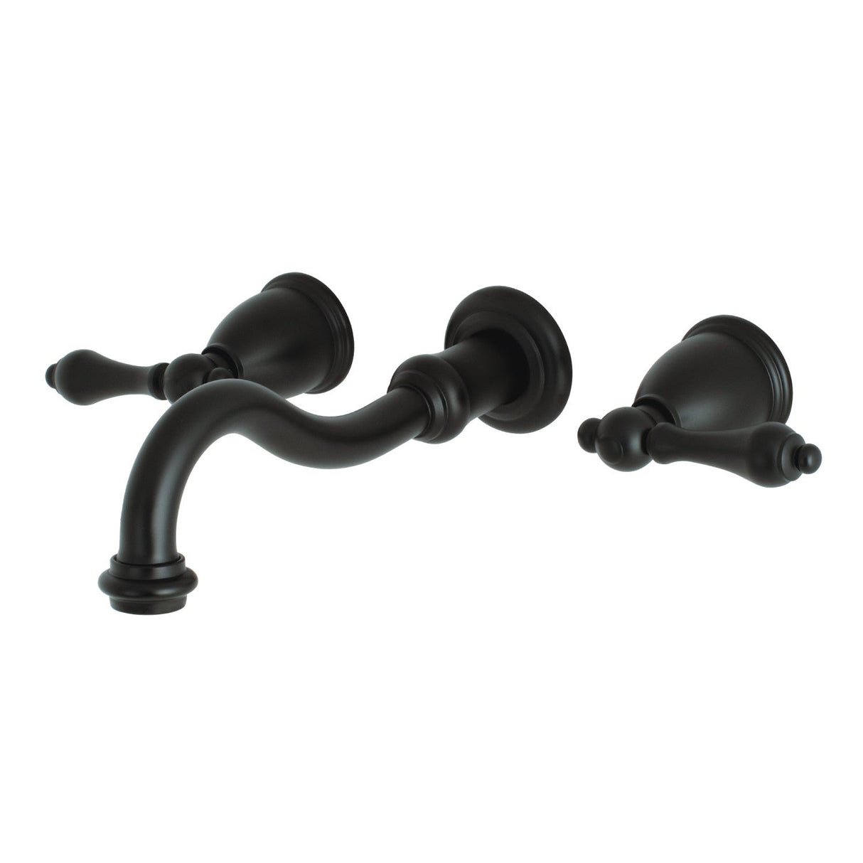 Restoration KS3020AL Two-Handle 3-Hole Wall Mount Roman Tub Faucet, Matte Black