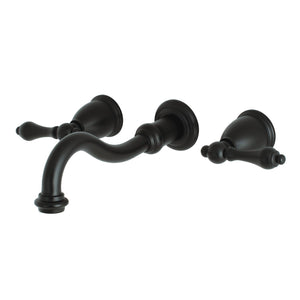 Restoration KS3020AL Two-Handle 3-Hole Wall Mount Roman Tub Faucet, Matte Black