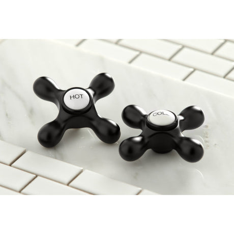 Restoration KS3020AX Two-Handle 3-Hole Wall Mount Roman Tub Faucet, Matte Black