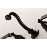 Whitaker KS3020KL Two-Handle 3-Hole Wall Mount Roman Tub Faucet, Matte Black