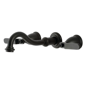Whitaker KS3020KL Two-Handle 3-Hole Wall Mount Roman Tub Faucet, Matte Black