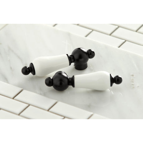 Restoration KS3020PL Two-Handle 3-Hole Wall Mount Roman Tub Faucet, Matte Black