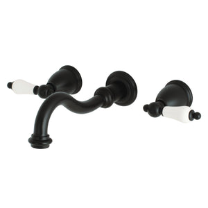 Restoration KS3020PL Two-Handle 3-Hole Wall Mount Roman Tub Faucet, Matte Black
