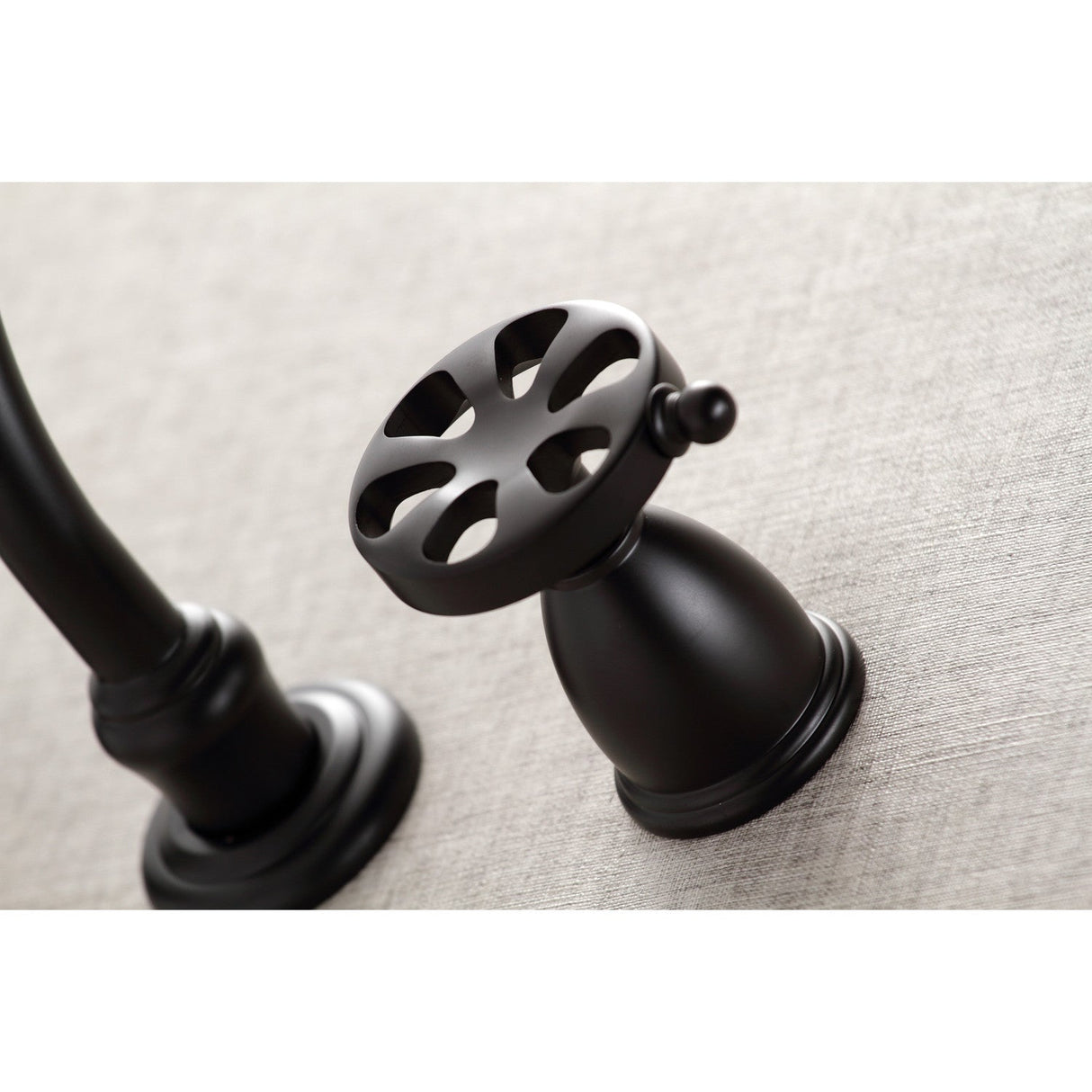 Belknap KS3020RX Two-Handle 3-Hole Wall Mount Roman Tub Faucet, Matte Black