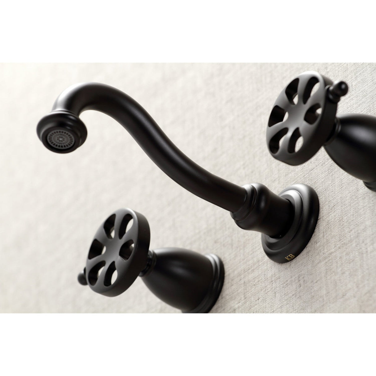 Belknap KS3020RX Two-Handle 3-Hole Wall Mount Roman Tub Faucet, Matte Black