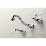 Whitaker KS3021KL Two-Handle 3-Hole Wall Mount Roman Tub Faucet, Polished Chrome