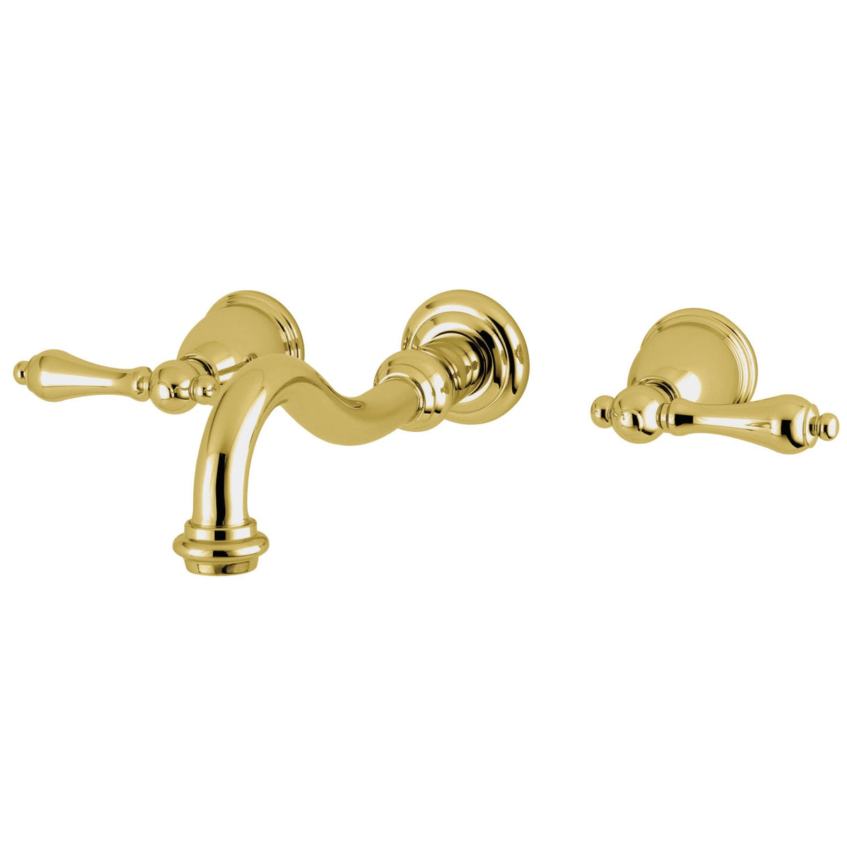 Restoration KS3022AL Two-Handle 3-Hole Wall Mount Roman Tub Faucet, Polished Brass