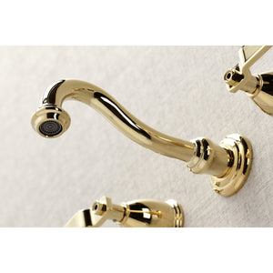 Whitaker KS3022KL Two-Handle 3-Hole Wall Mount Roman Tub Faucet, Polished Brass