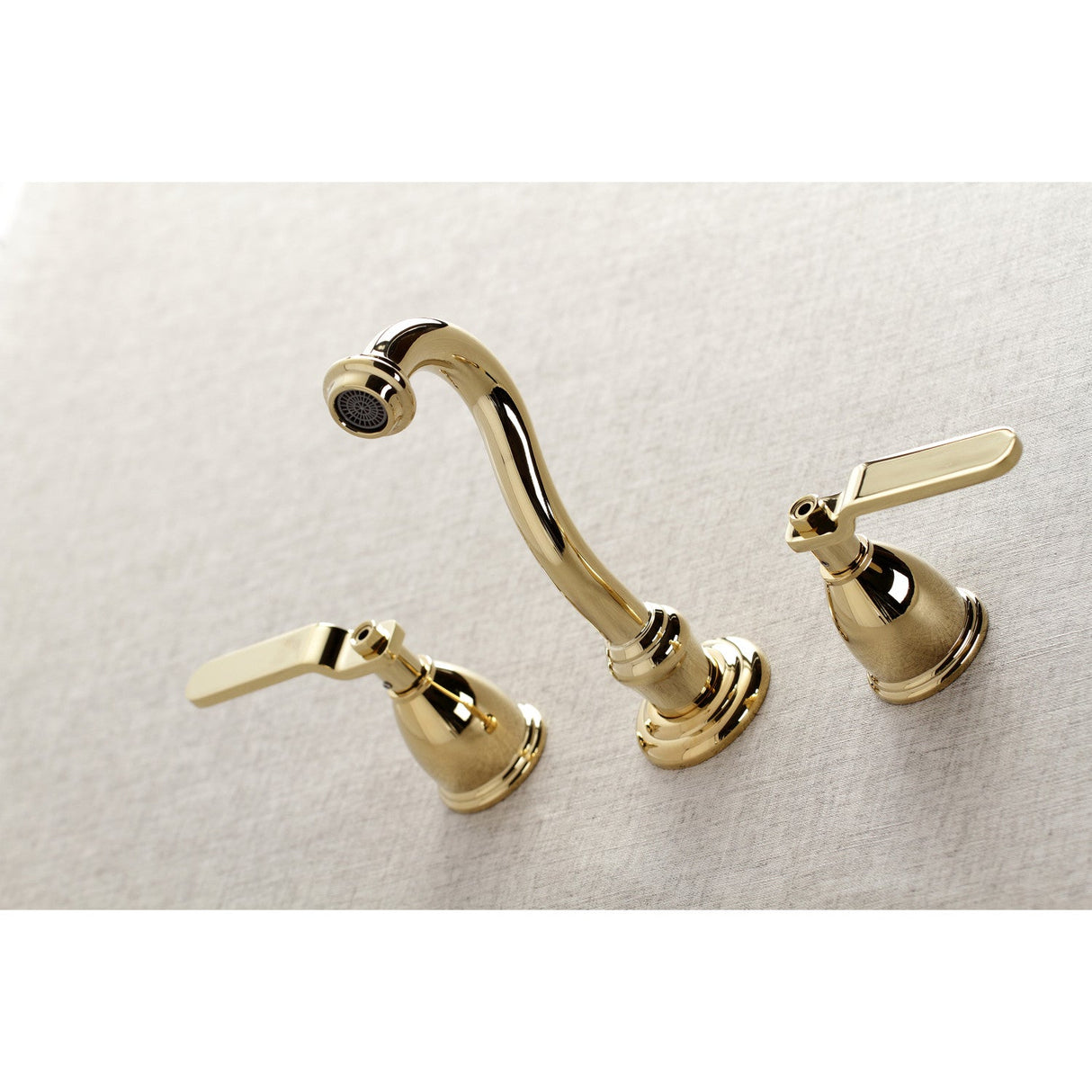 Whitaker KS3022KL Two-Handle 3-Hole Wall Mount Roman Tub Faucet, Polished Brass